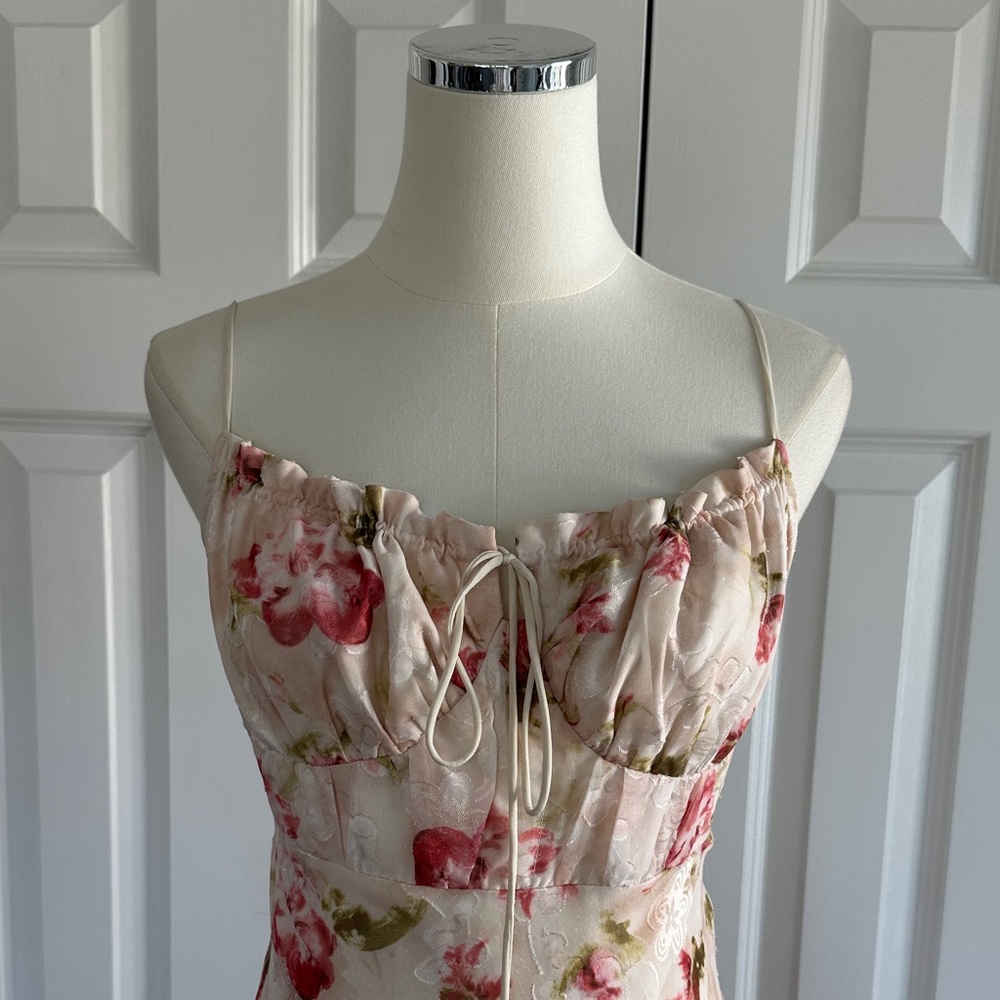 NWT Rare London Floral Lace-up Corset Embroidered Wedding Guest Dress Size 6 - Picture 4 of 17